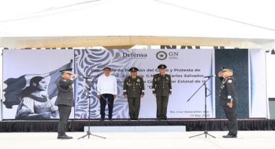 Asiste Gobernador de Oaxaca a la ceremonia de posesión de nuevo Coordinador Estatal de la Guardia Nacional
