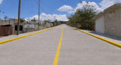 Obras Primavera transforman vialidad en Trinidad de Viguera con pavimentación de calle