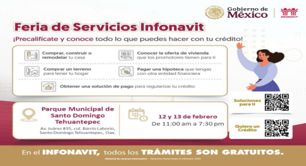 Infonavit realizará Feria de Atención en Oaxaca