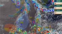 Canal de baja presión y circulación ciclónica mantendrán temporal lluvioso