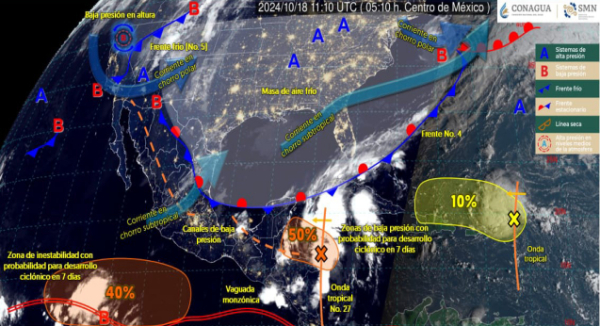 Pronostican lluvias para este día y el fin de semana en territorio oaxaqueño