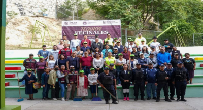 Tequio vecinal en Santa Rosa Panzacola fortalece la construcción de una ciudad limpia y segura