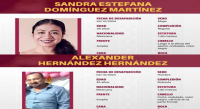 Activan Protocolo de Búsqueda con enfoque de género por desaparición de Sandra Estefana Domínguez Martínez y Alexander Hernández Hernández