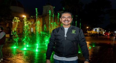 Ray Chagoya supervisa restauración de fuentes danzantes en Paseo Juárez “El Llano”