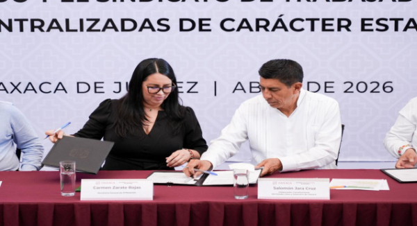 Firman Gobierno de Oaxaca y STPEIDCEO Convenio del Pliego Petitorio 2026