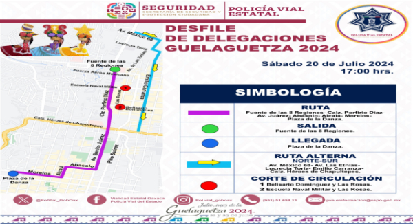 Activará Policía Vial dispositivo durante primer Desfile de Delegaciones de la Guelaguetza 2024