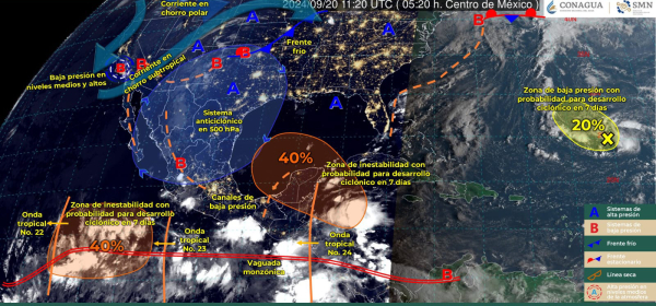 Aproximación de onda tropical número 24 mantendrá chubascos en territorio oaxaqueño
