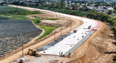 Avanza en un 60% la carretera que conectará la Exgarita con el Aeropuerto Internacional de Oaxaca: SIC