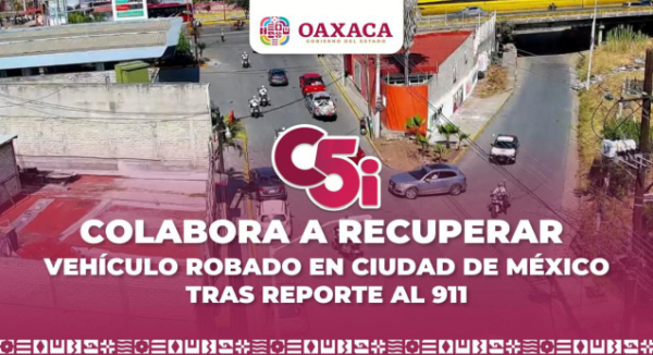 Colabora C5i a recuperar vehículo robado en Ciudad de México tras reporte al 9-1-1
