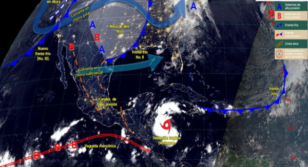 Frente frío número 9 ocasionará ligero descenso térmico para Oaxaca