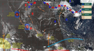 Continuarán lluvias aisladas, actividad eléctrica y vientos en Oaxaca durante este sábado