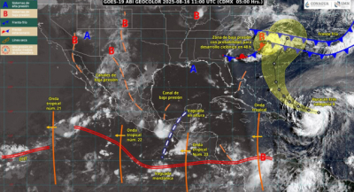 Se prevén chubascos, tormentas y rachas de viento en algunas zonas de Oaxaca