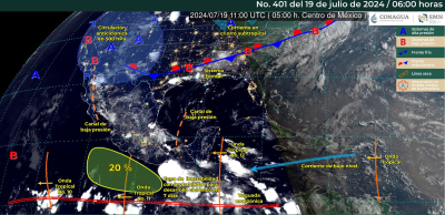 Onda tropical número 12 dejará lluvias de intensidad variable en territorio oaxaqueño