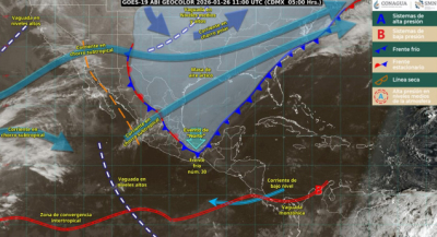 Frente frío número 30 ocasionará lluvias intensas y descenso de temperatura en Oaxaca