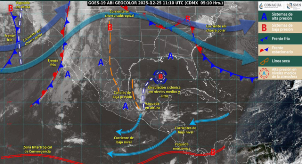 Este jueves persistirán lluvias y nieblas en Oaxaca