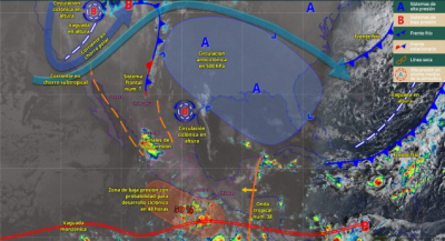 Pronostica Protección Civil lluvias con tormentas locales intensas en Costa, Istmo y Sierra Sur este jueves