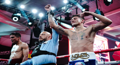 Boxeador oaxaqueño Sergio Chirino vence a Irving Turrubiartes en función especial por los 50 años de trayectoria de Don Lama