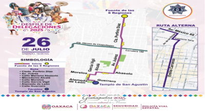 Informa Policía Vial rutas alternas por segundo Desfile de Delegaciones 2025