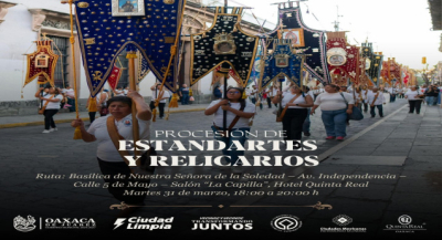 Realizarán Procesión de Estandartes y Relicarios en el Centro Histórico de Oaxaca