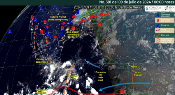 Onda tropical 8 dejará lluvias en la Cuenca del Papaloapan y Sierra de Juárez