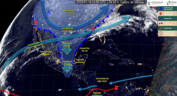 Prevén lluvias con niebla en zona norte de Oaxaca ocasionadas por frente frio número 24