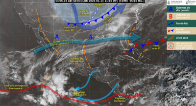 Continúa el ambiente frío, vientos moderados a fuertes y lluvias aisladas en Oaxaca