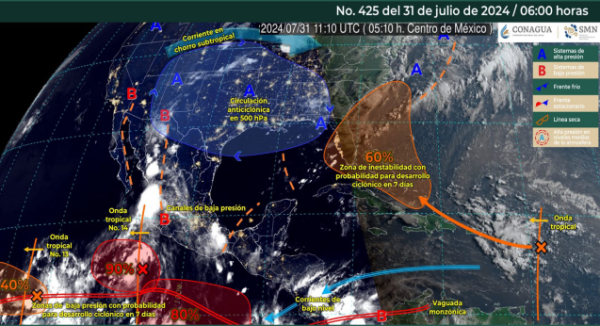 Se prevén tormentas locales durante la tarde-noche de este miércoles en Oaxaca