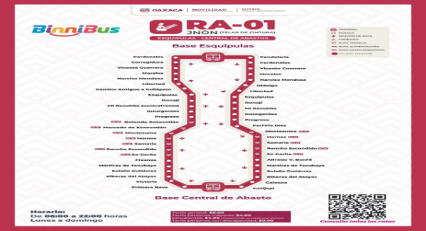 Gobierno de Oaxaca pone en marcha tres nuevas rutas del BinniBus; suman 18 en operación