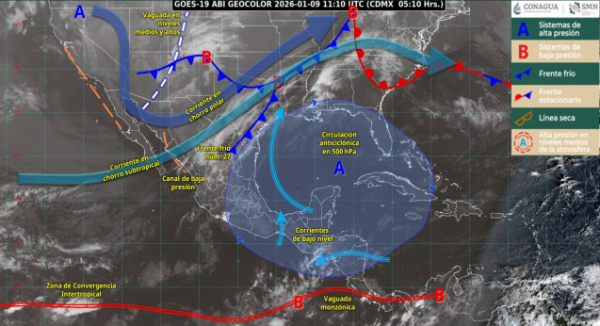 Se prevé ingreso de frente frío número 27 con lluvias y bajas temperaturas en Oaxaca