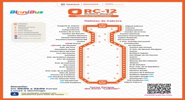 Ahora BinniBus Oaxaca une a Tlalixtac de Cabrera con Yuroo Parque del Amor “Laxidó”