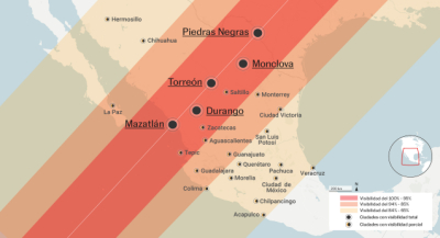 Eclipse solar del 8 de abril 2024 en México: hora, trayectoria y cómo verlo