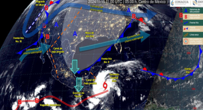 Frente frío número 9 y tormenta tropical Sara dejarán lluvias aisladas en Oaxaca