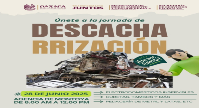 Oaxaca de Juárez impulsa jornada de descacharrización en la Agencia de Montoya