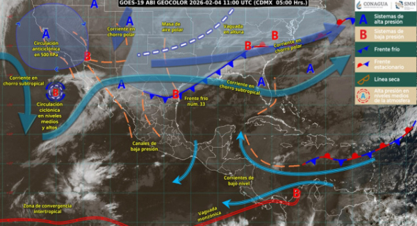 Avance del frente frío número 33 provocará lluvias, oleaje elevado y bajas temperaturas: Protección Civil