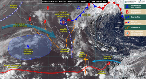 Onda tropical número 2 provocará lluvias en gran parte de Oaxaca