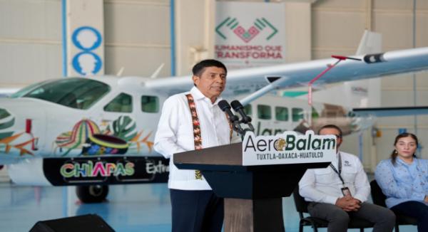 Asiste Salomón Jara a la apertura de nuevas rutas aéreas Tuxtla Gutiérrez-Oaxaca y Tuxtla Gutiérrez-Huatulco
