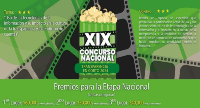 Convocan al XIX Concurso Nacional Transparencia en Corto 2024