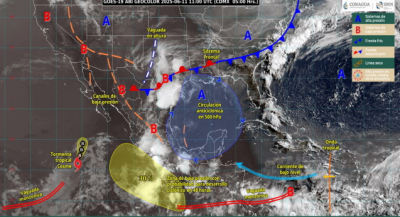 Se prevé para este miércoles lluvias de intensidad variable con tormentas en Oaxaca