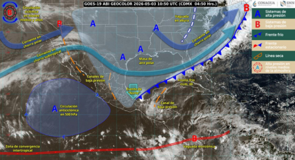 Frente frío 48 seguirá generando inestabilidad atmosférica en el estado