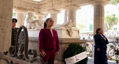 Presidenta Claudia Sheinbaum encabeza bicentenario del natalicio de Margarita Maza, primera embajadora histórica de México