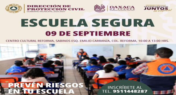 Gobierno Municipal convoca a la ciudadanía al Foro Escuela Segura para impulsar la cultura de la prevención