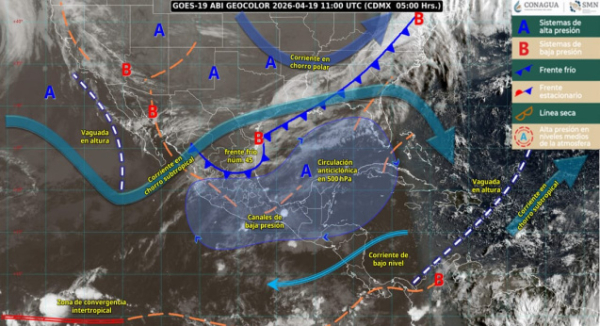 Frente frío 45 provocará lluvias y descenso de temperatura en Oaxaca