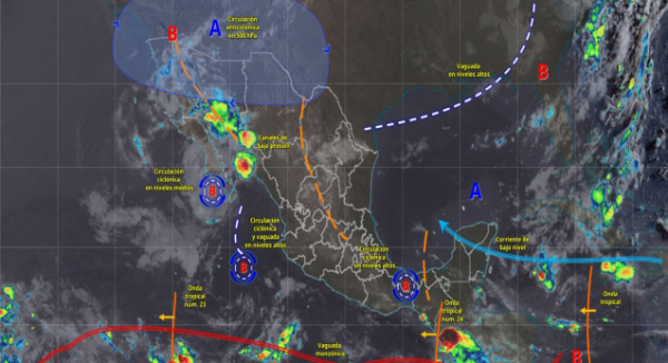 Onda tropical número 24 favorecerá lluvias aisladas en Oaxaca