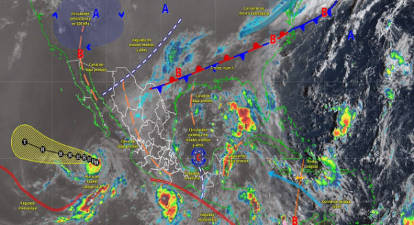Prevén lluvias intensas, actividad eléctrica y fuertes rachas de viento en diversas regiones de Oaxaca