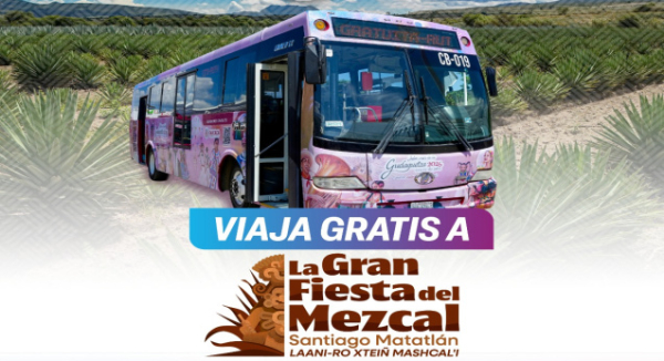 Facilita BinniBus transporte gratuito hacia la Gran Fiesta del Mezcal en Santiago Matatlán