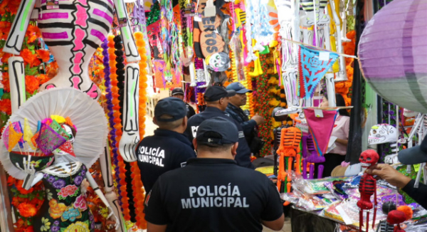 Secretaría de Seguridad Vecinal refuerza vigilancia en la Central de Abasto por Día de Muertos