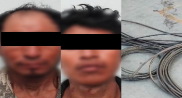 Continúan robos de cableado de Telmex en Oaxaca de Juárez; Policía Municipal detiene a dos presuntos responsables