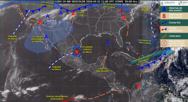 Inestabilidad atmosférica provocará lluvias y rachas de viento en diversas regiones