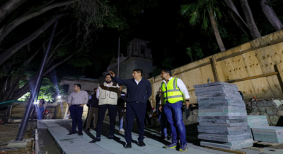 Supervisa Gobernador de Oaxaca trabajos de mejoramiento en el Paseo Juárez el Llano