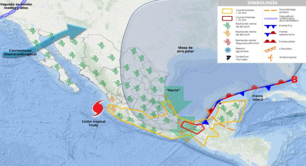 Persisten lluvias intensas, evento de Norte y oleaje elevado en Oaxaca